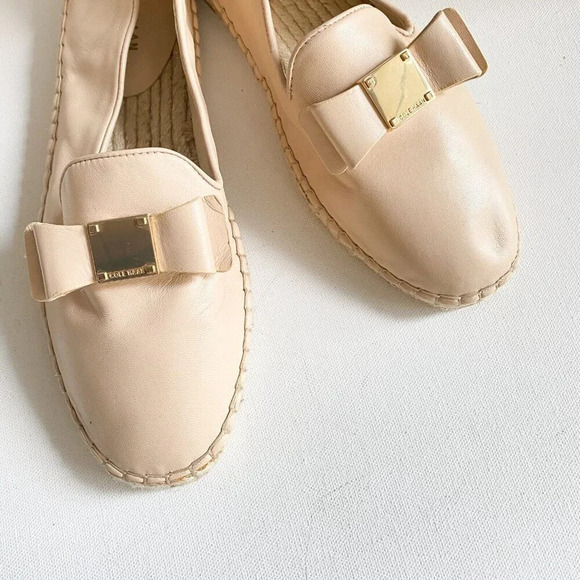 Cole Haan Nude Beige Leather Espadrille Flats NEW - Picture 3 of 11